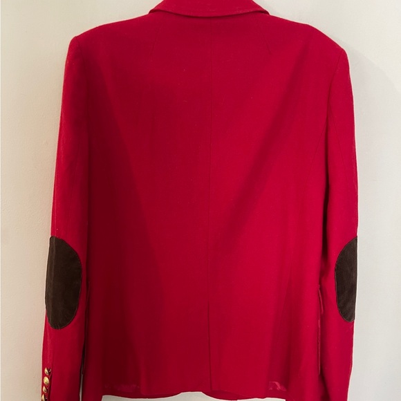 Vintage Chadwick's of Boston Red Wool Blend Classic Blazer Elbow Pads - Picture 6 of 8